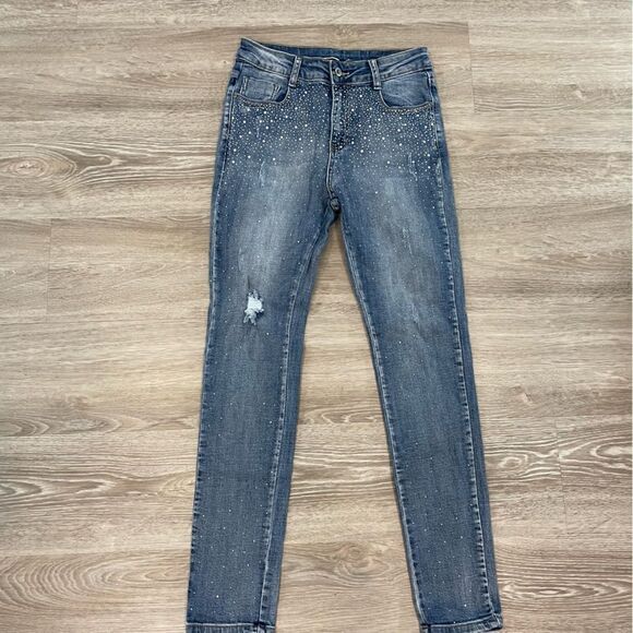 Melanie Line Sparkl Stud Embellished Slim Fit Jeans S - Picture 1 of 10
